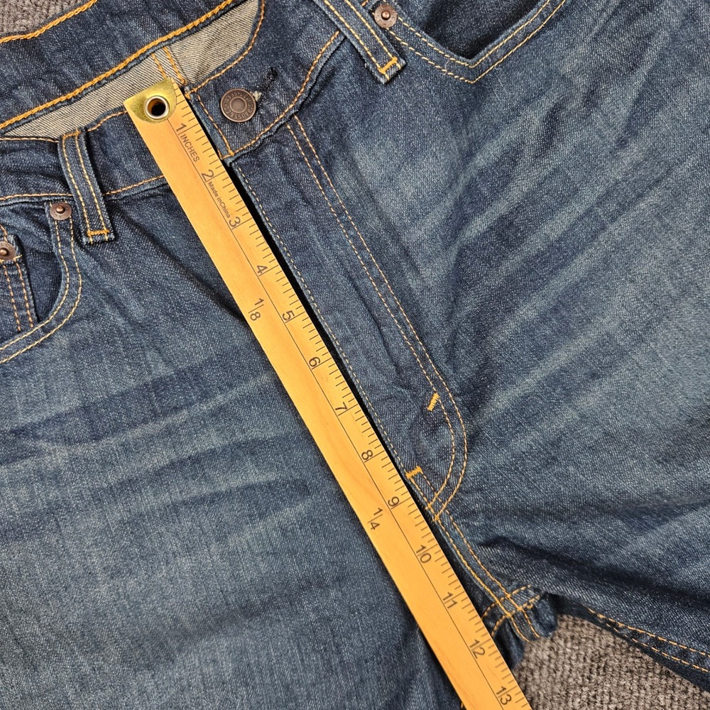 Levis 514 Jeans Mens 38x30 Straight Stretch Fit Dark Wash Blue Denim Red Tab NEW - Picture 5 of 10